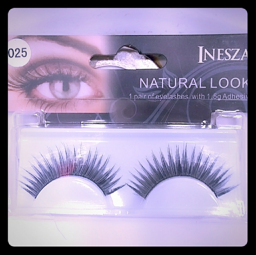 7 pair Inesza natural look eyelashes with adhesive